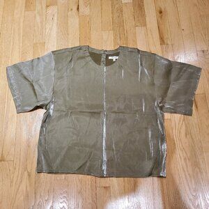 NWOT Madewell Women's Blouse Top in Desert Olive Size M Original $78